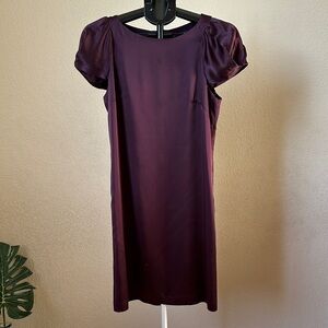Banana Republic Satin-Look Midi Dress in Plum
